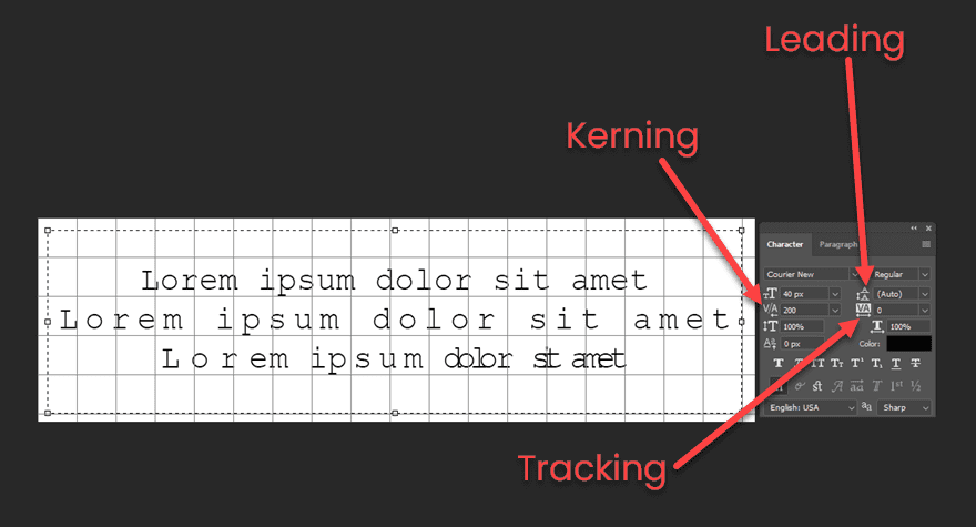 Kerning vs Tracking vs Leading