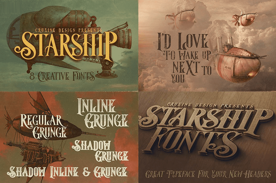 Steampunk Fonts and Victorian Fonts