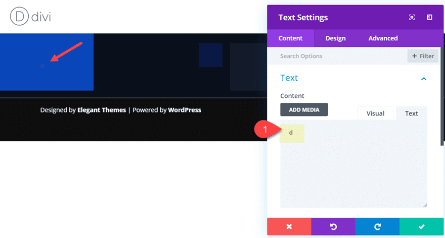 animate letters in divi