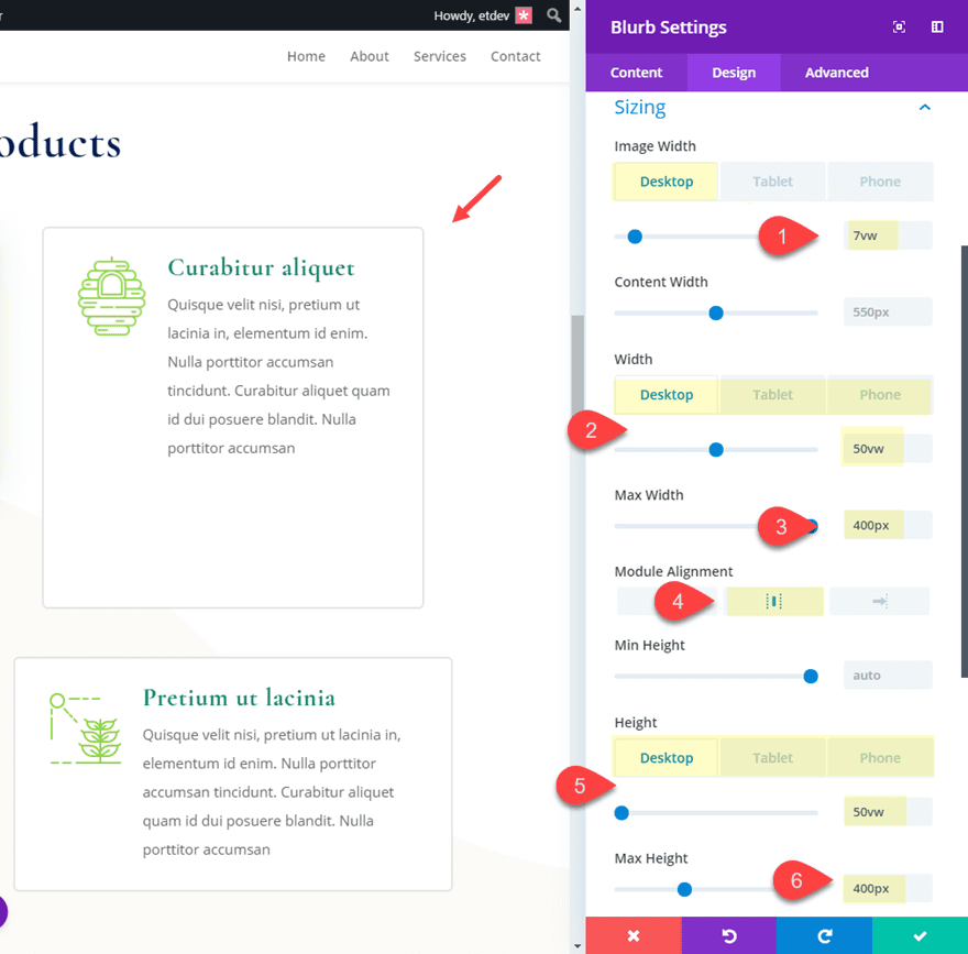 divi circular elements