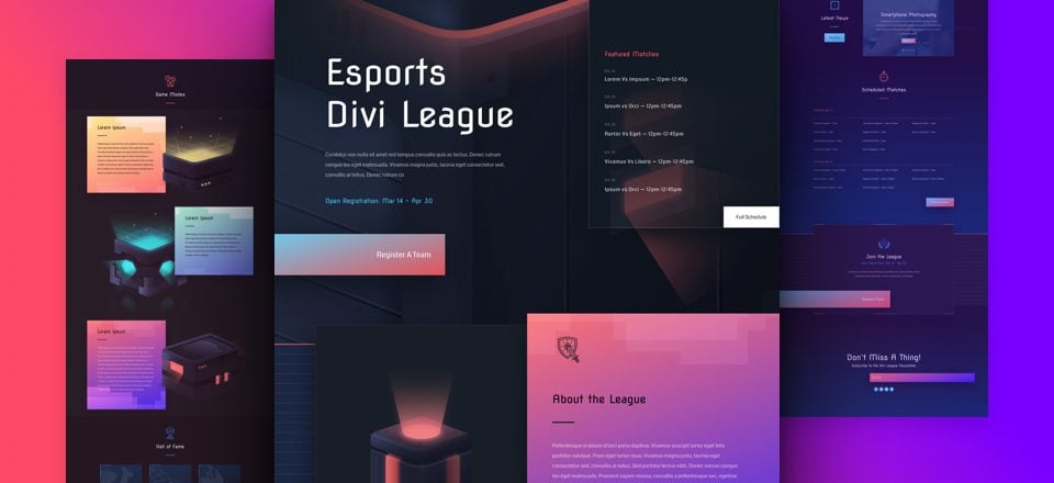 Get a FREE eSports Layout Pack for Divi