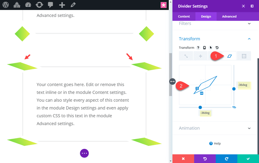 floating corner designs