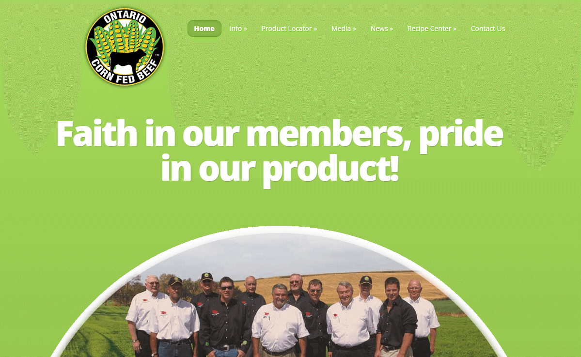 The Ontario Corn Fed Beef website.