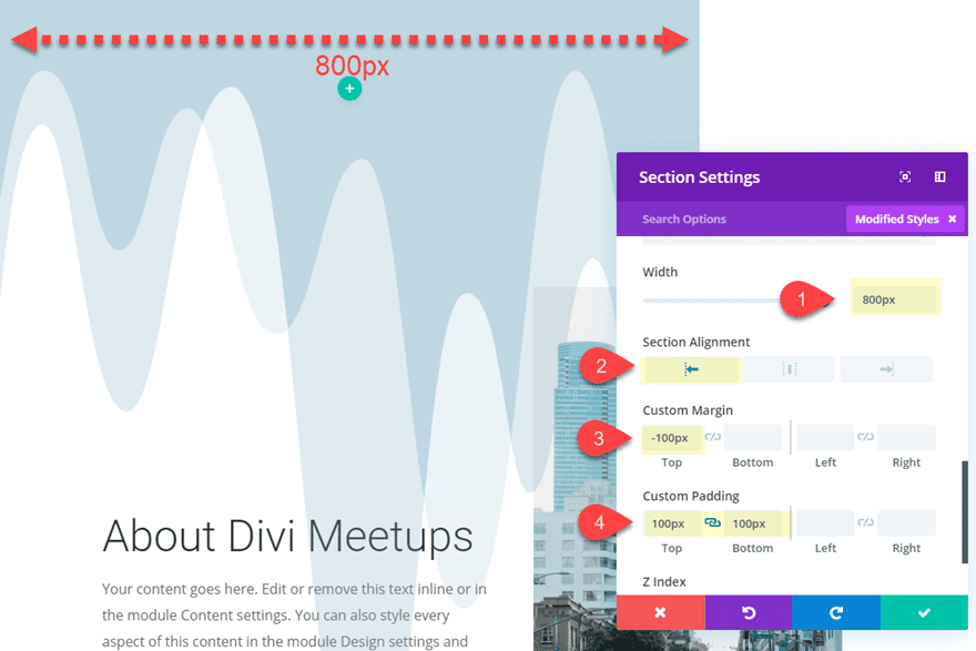 divi section divider backgrounds