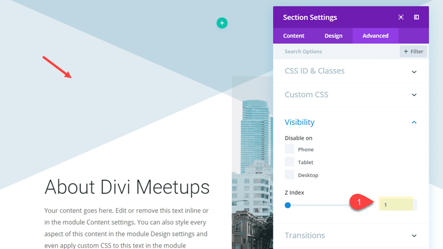 divi section divider backgrounds