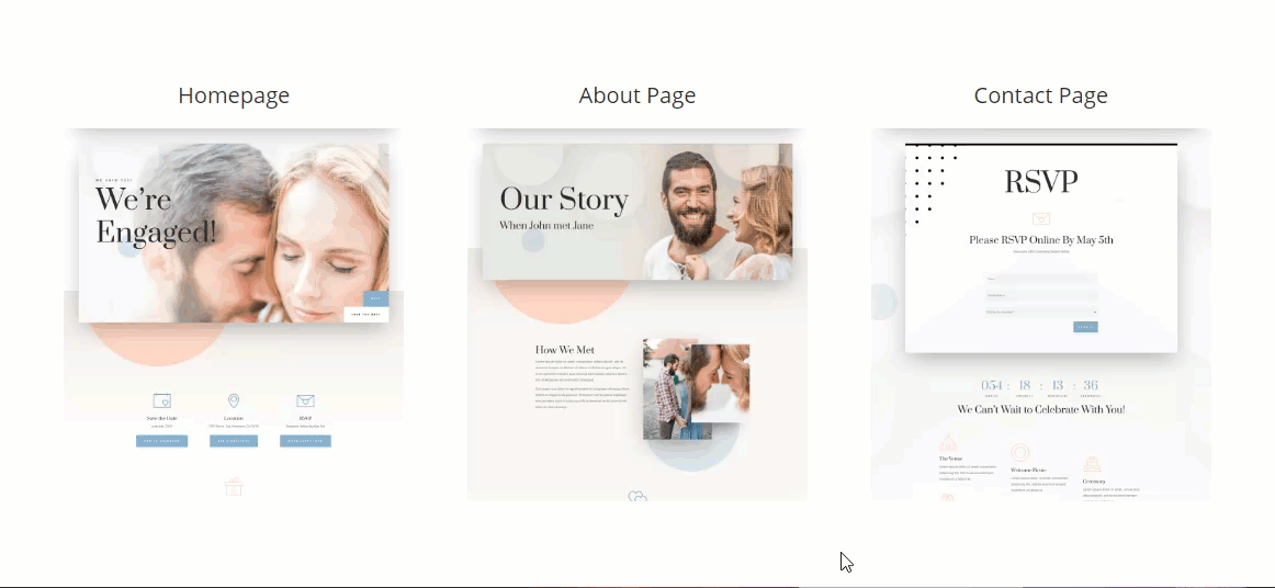 divi scroll down hover effect