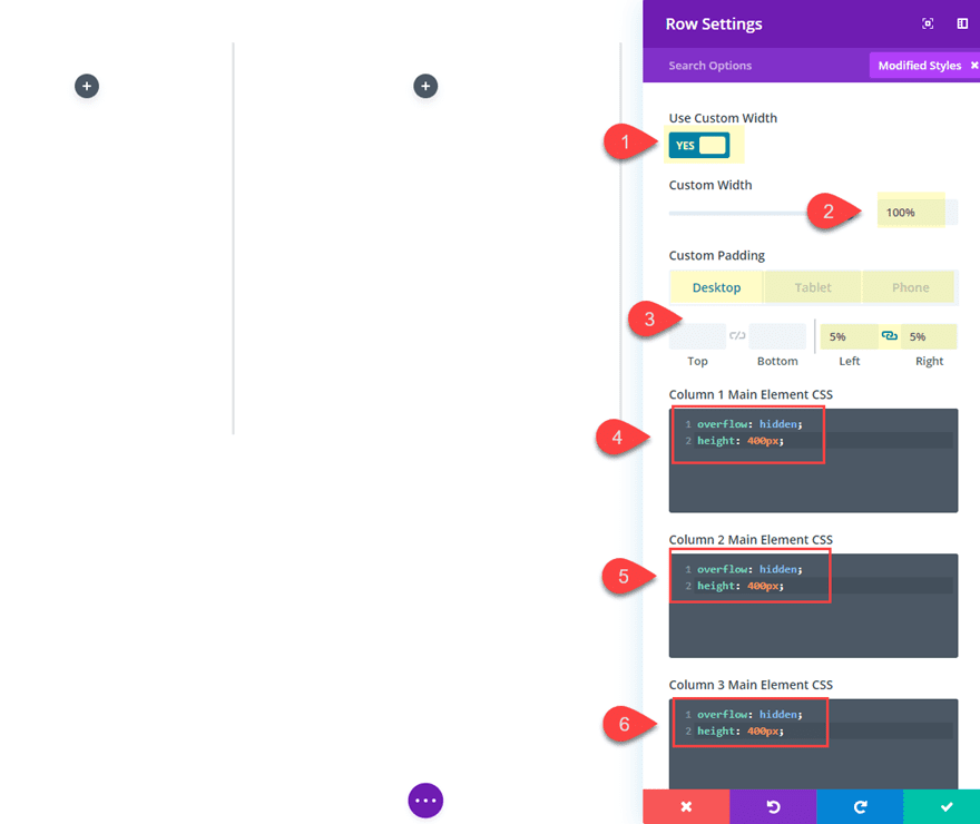 efecto de desplazamiento hacia abajo de divi