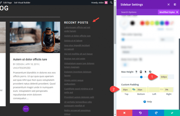 How to Design a Scrollable Recent Posts Widget Area in Divi