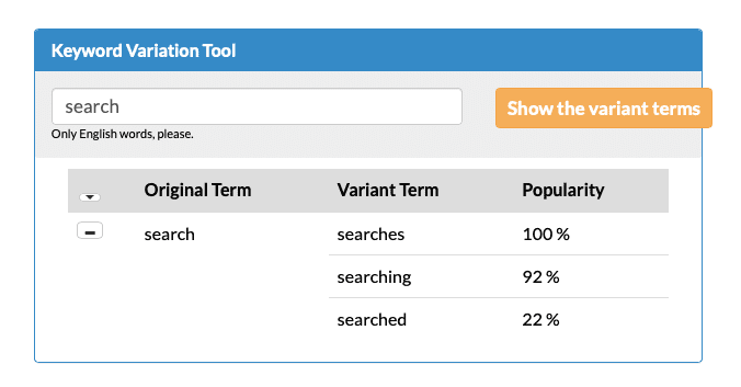 keyword stemming