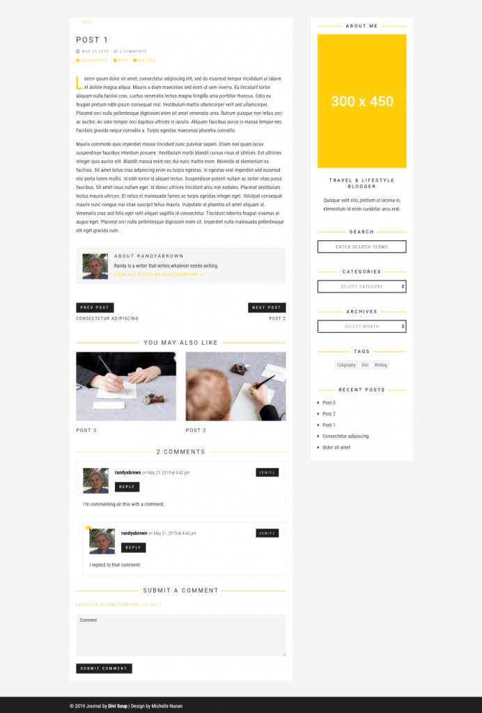 The Journal Blog Kit for Divi Overview and Review