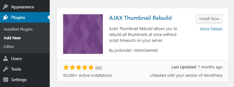 The AJAX Thumbnail Rebuild plugin.