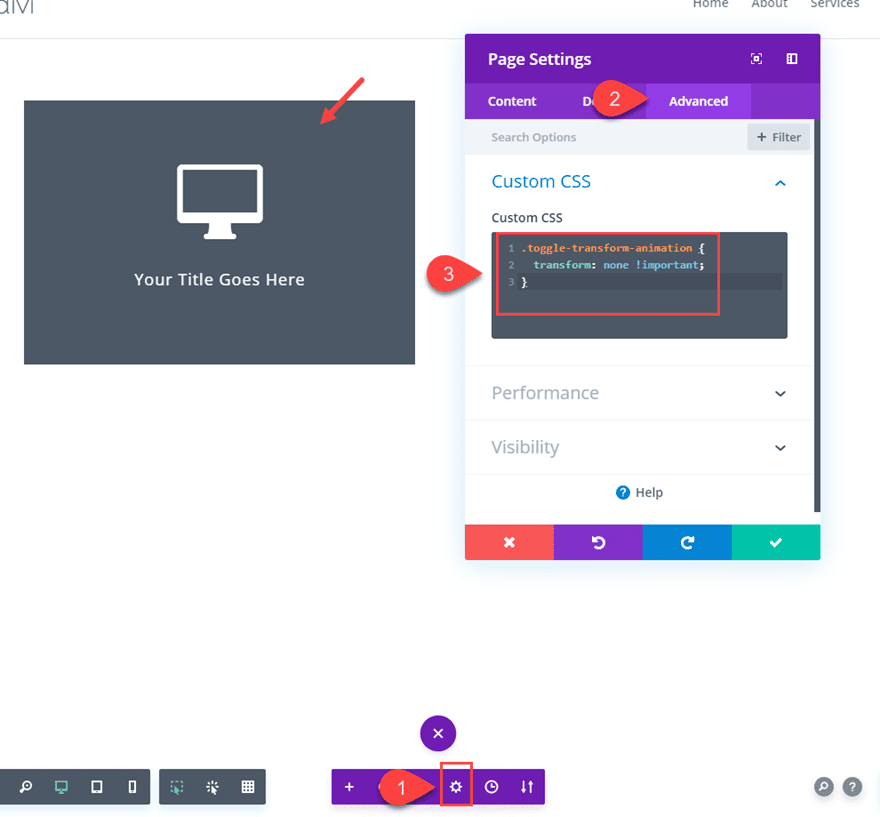 Divi Transform Properties on Click