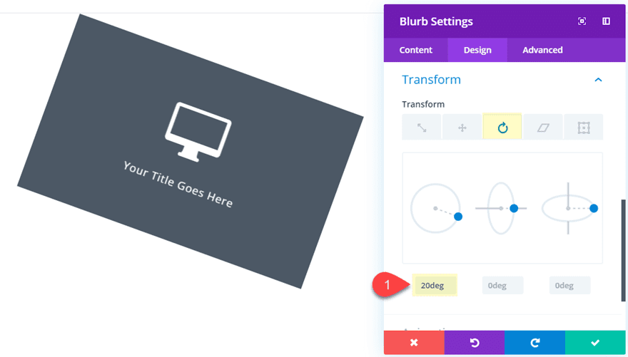 Divi Transform Properties on Click