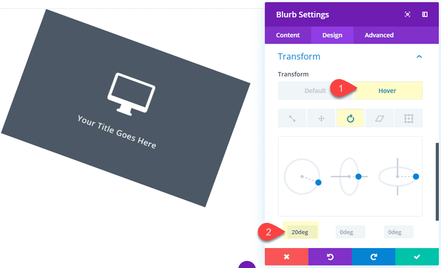 Divi Transform Properties on Click