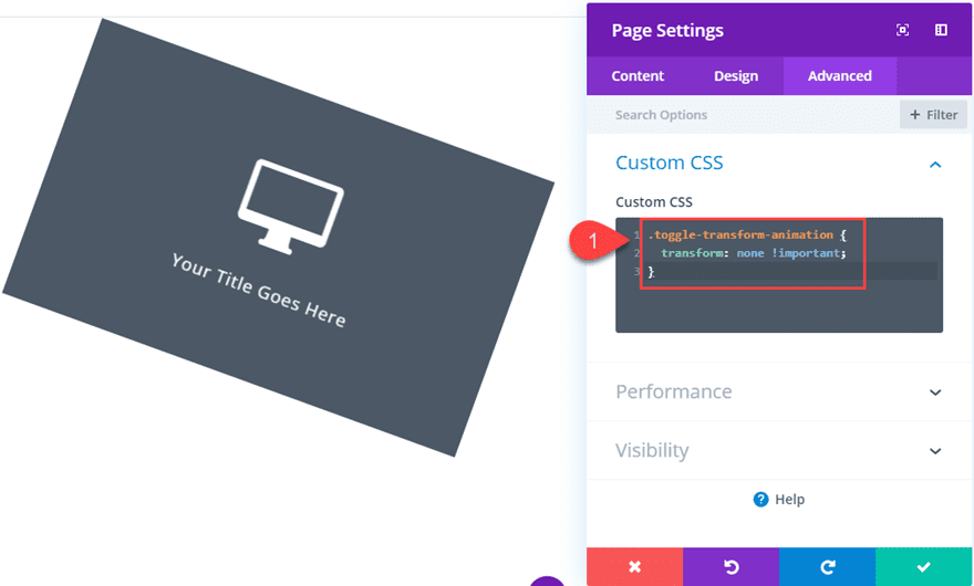 Divi Transform Properties on Click