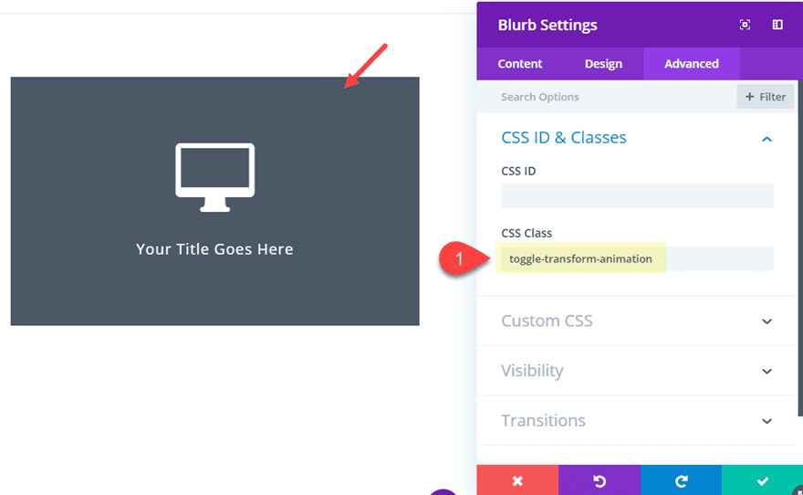 Divi Transform Properties on Click