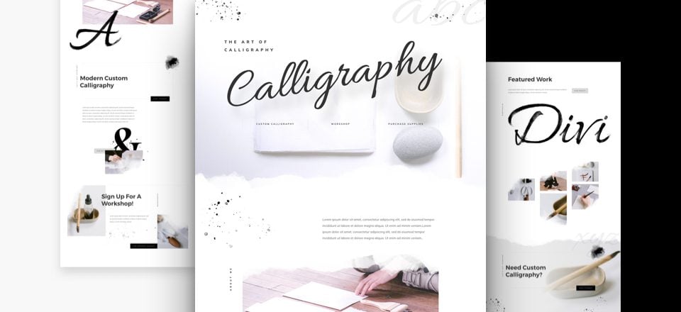 Get a FREE Calligrapher Layout Pack for Divi