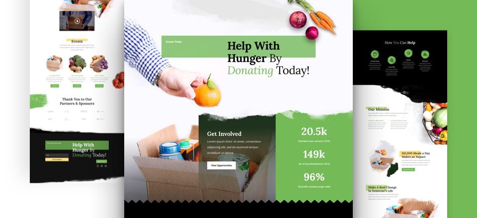 Get a FREE Food Bank Layout Pack for Divi