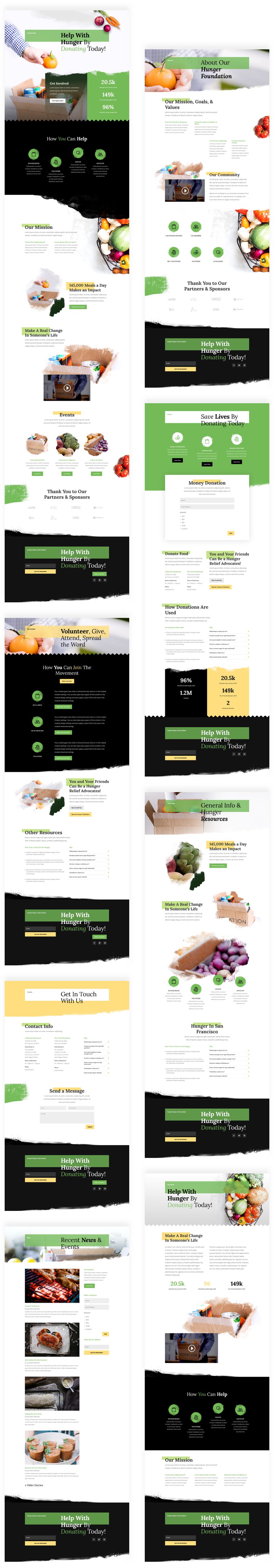 divi food bank layout pack