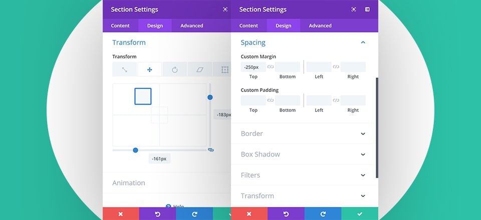 Using Transform Translate vs. Negative Margin with Divi