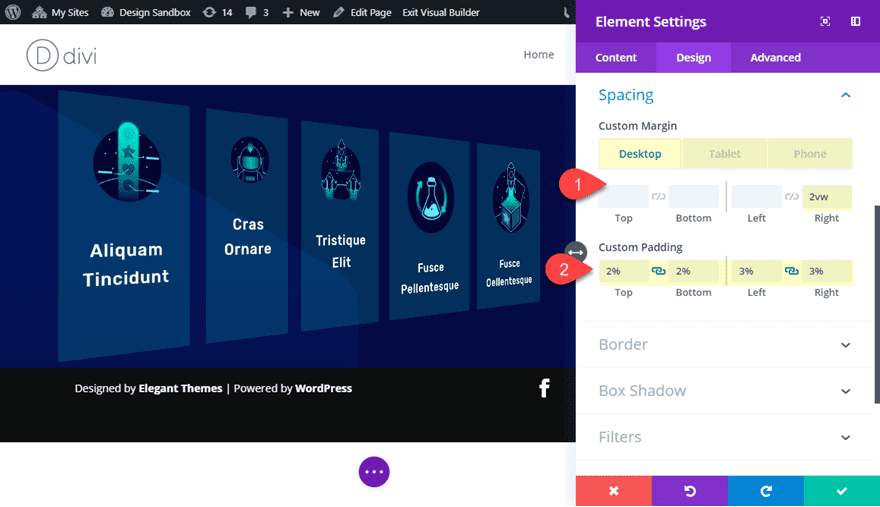 divi floating modules