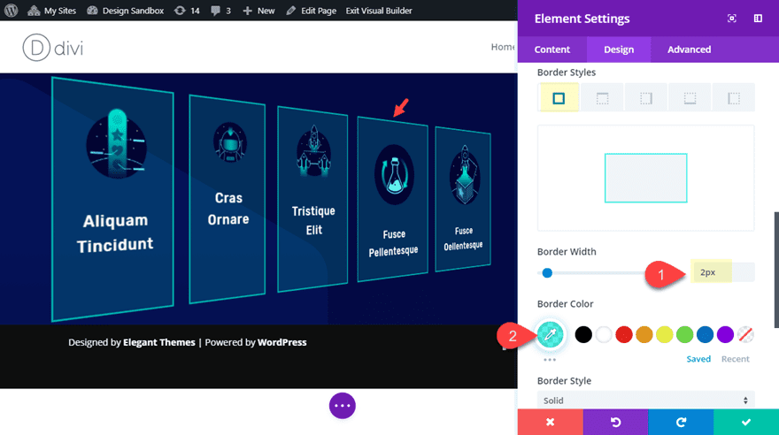 divi floating modules