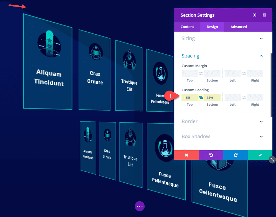 divi floating modules