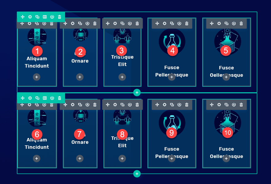 divi floating modules