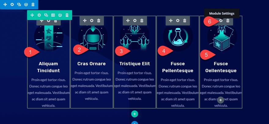 divi floating modules