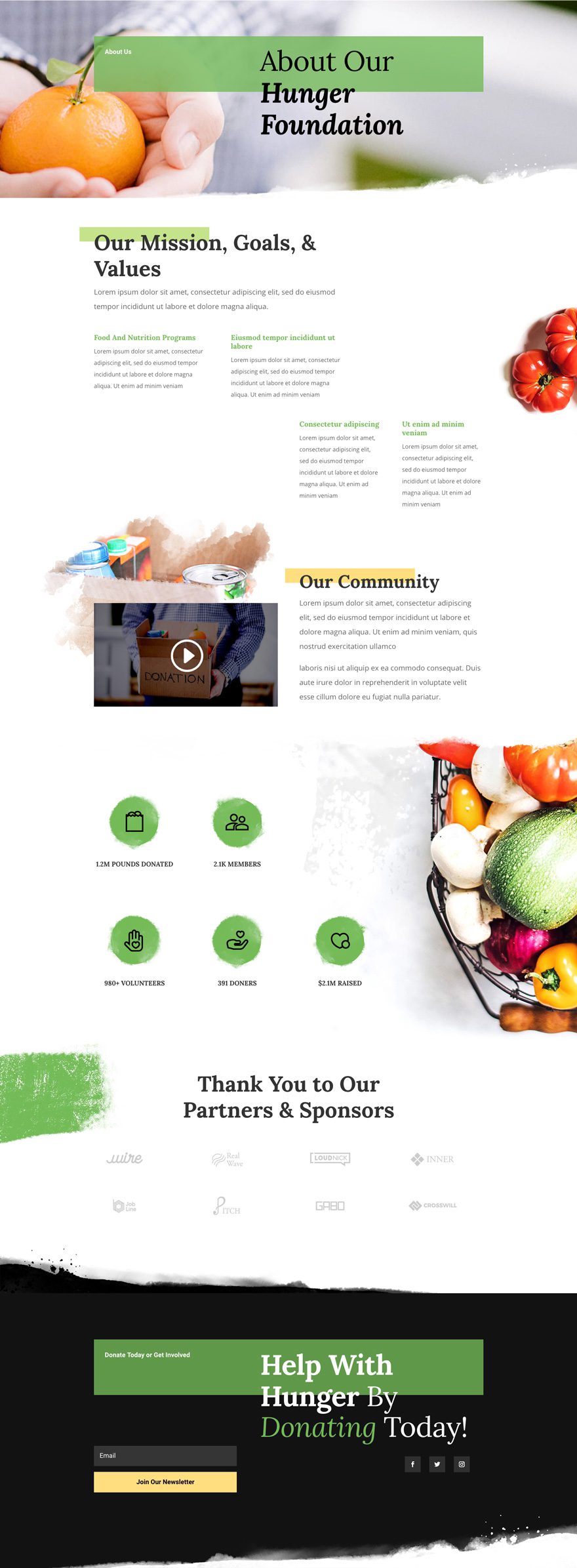 divi food bank layout pack