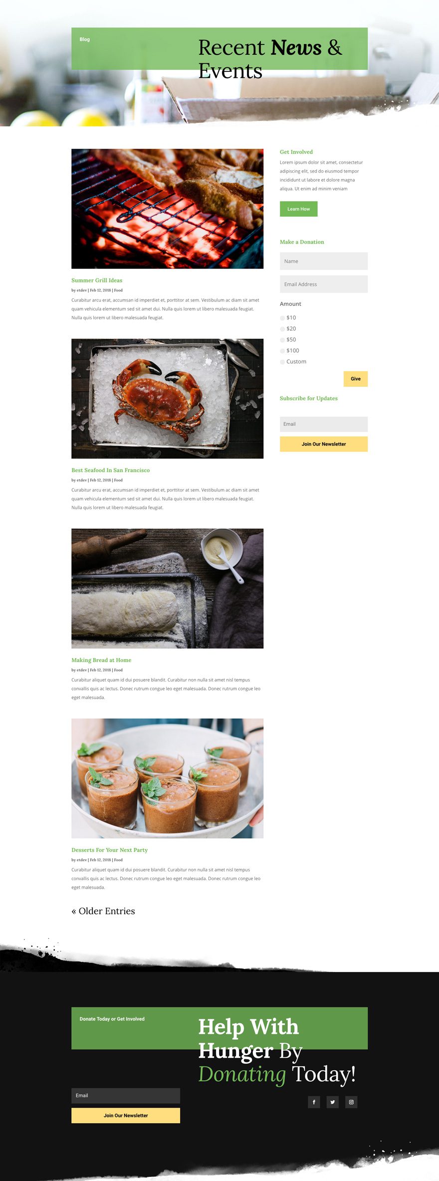 divi food bank layout pack