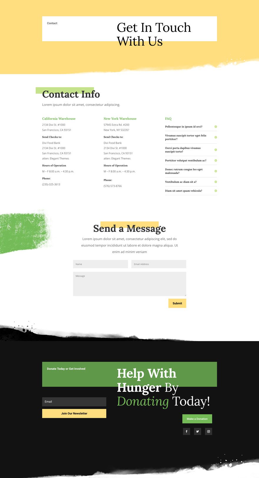 divi food bank layout pack