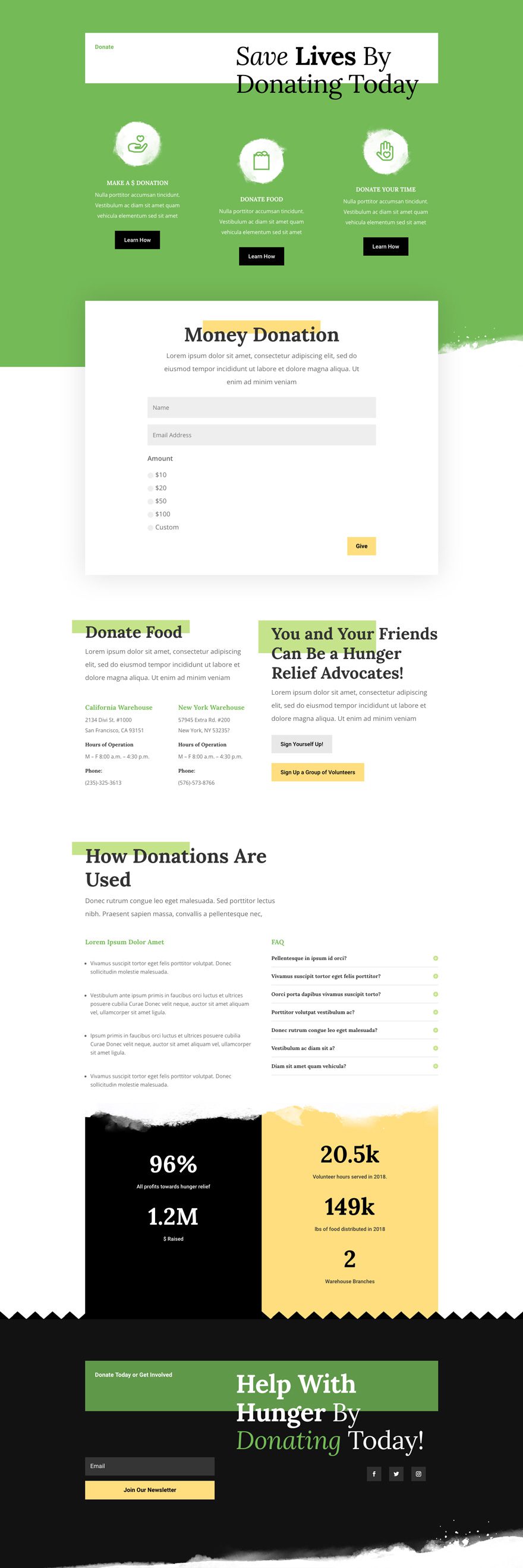 divi food bank layout pack