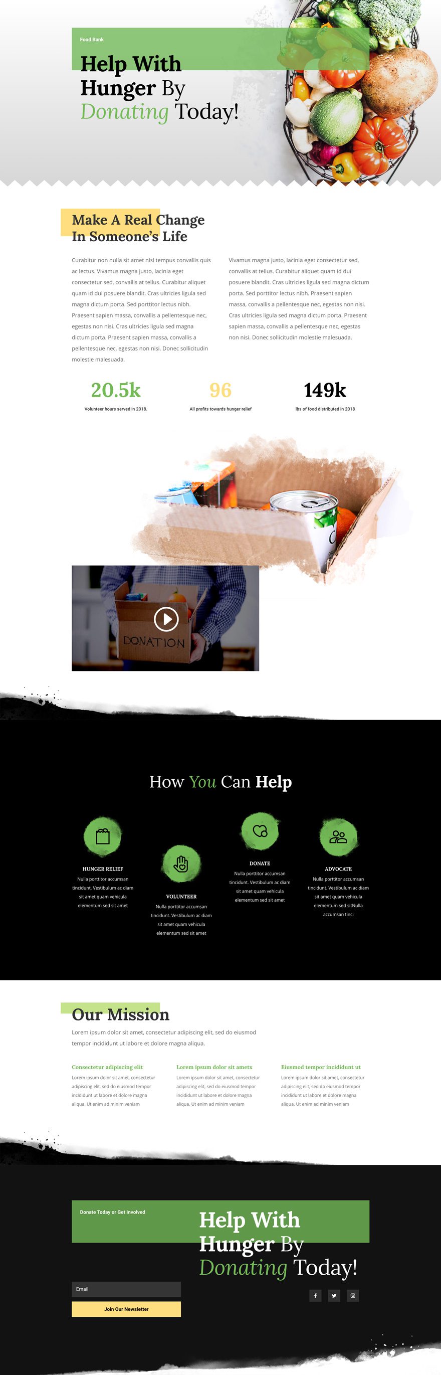 divi food bank layout pack