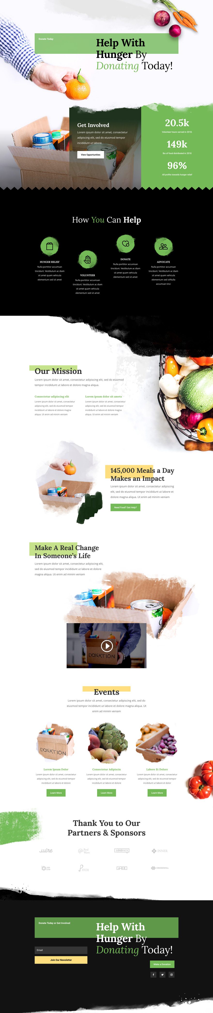 divi food bank layout pack