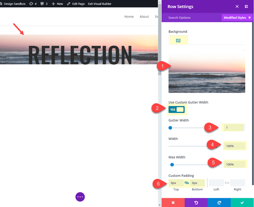 divi reflections for text and images