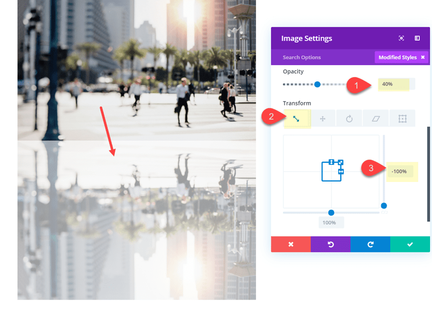 divi reflections for text and images