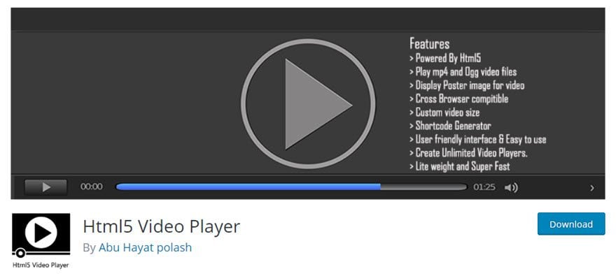 WordPress html5 player