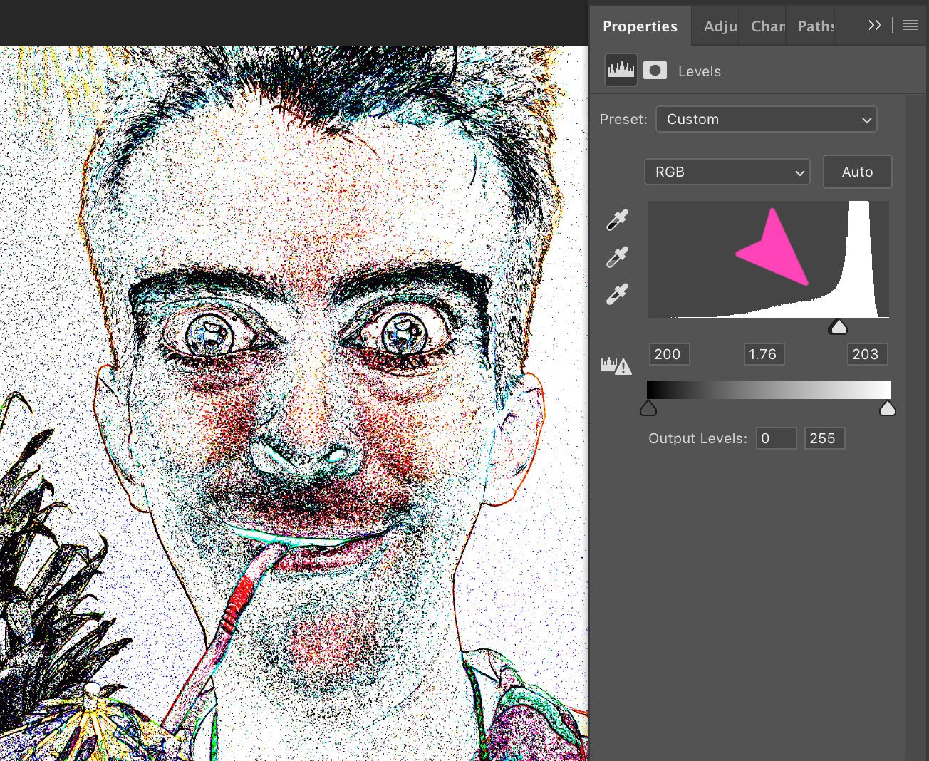 screenshot of a photoshop filter adjustement