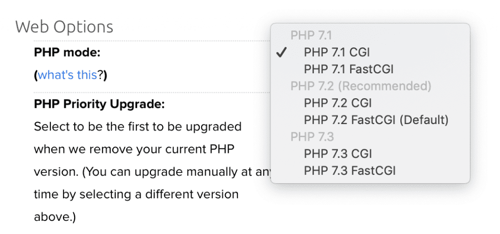 upgrade PHP