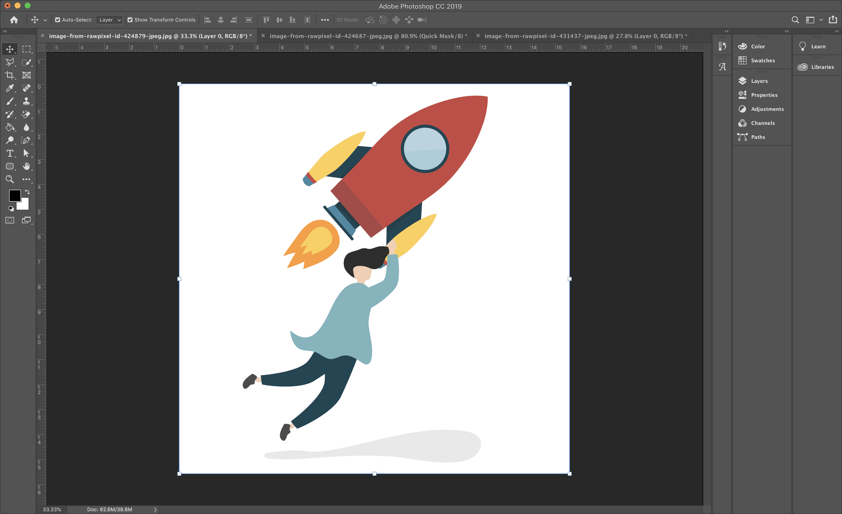 Remove the white background from an image with Photoshop