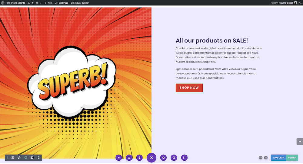 Using comic book graphics with the divi builder