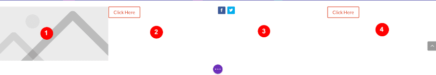 screenshot of the divi builder. 4 column row