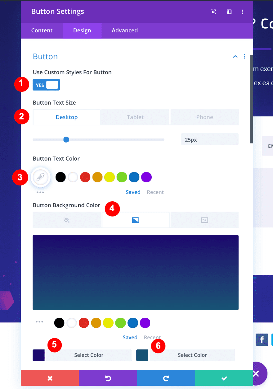 screenshot of button styles