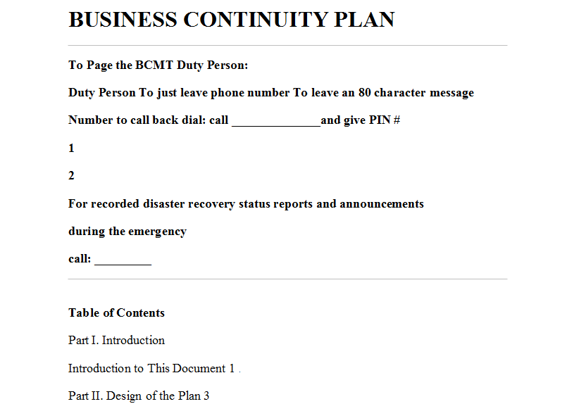 Business Continuity Planning Process Diagram