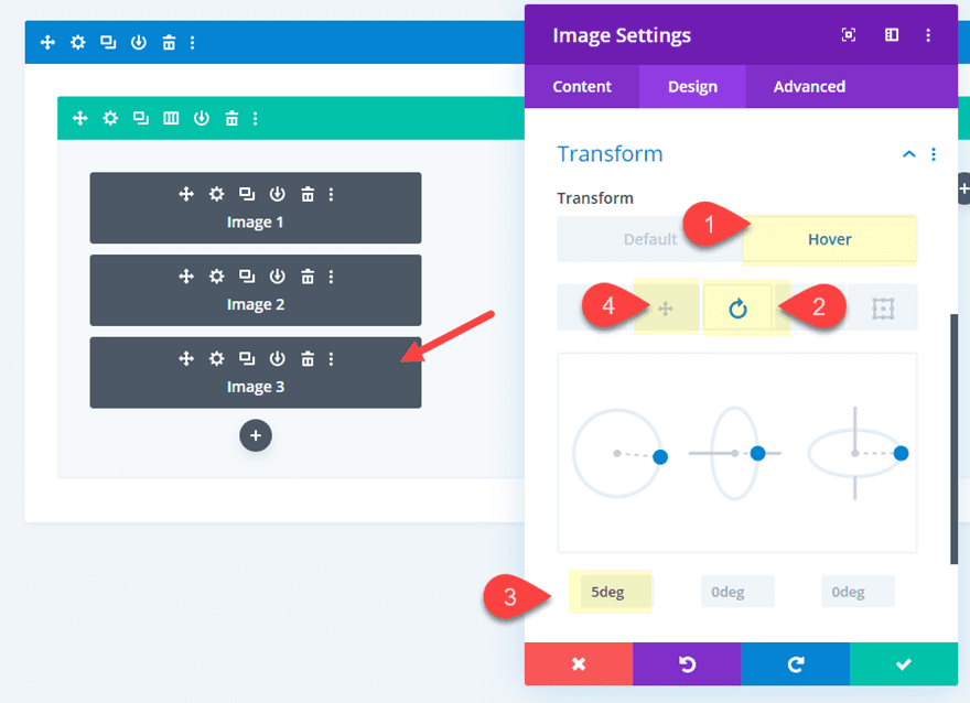 divi layout pack preview fan-out hover effects