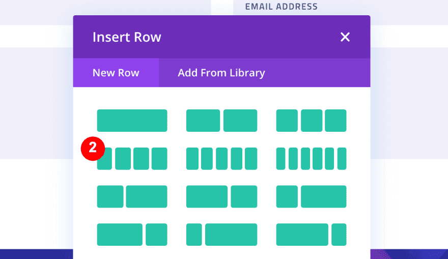 Choose the four columns