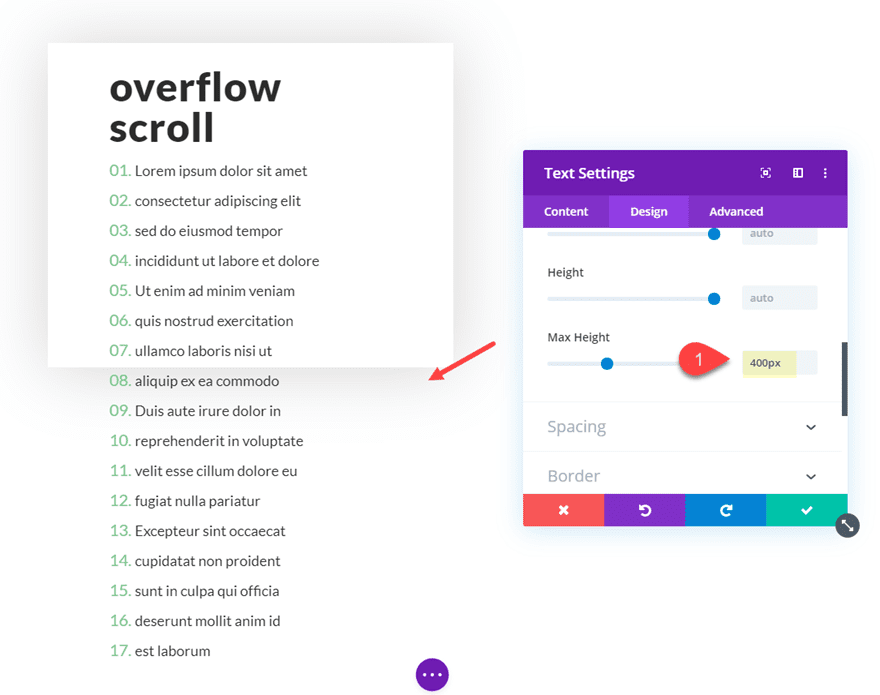 Div overflow