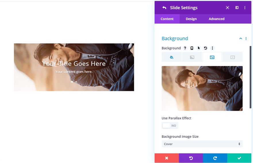 Divi vertical slider elements