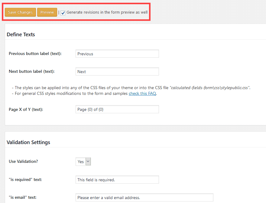 Calculated Fields Form